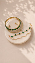 Set 4 Bracciali Oro e Agata Verde - moderno, elegante e versatile